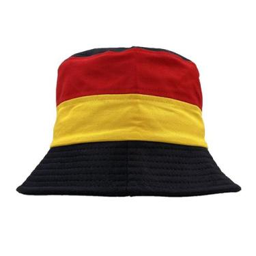 Imagem de Chapéu de pescador de algodão com padrão de bandeira alemã para adulto