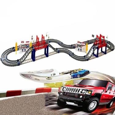 Imagem de Super Pista De Carrinho Brinquedo + 2 Carrinhos a Pilha Rapido Corrida