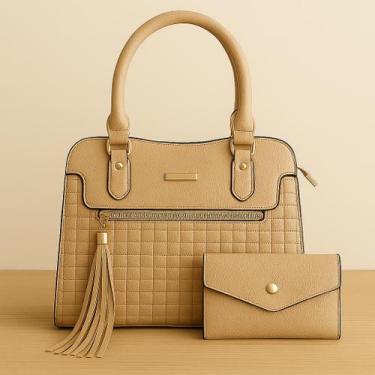 Imagem de Bolsa Feminina Estruturada com Alça de Mão e Transversal Média Elegant