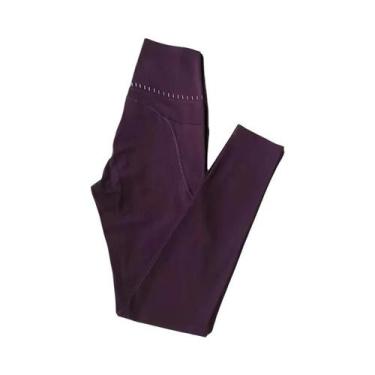 Imagem de Calças De Yoga Femininas De Cintura Alta Em Tom Nude, Justas E Com Efe