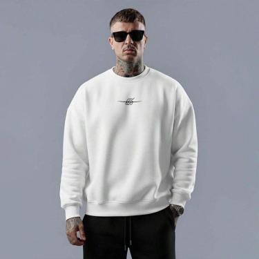 Imagem de Blusa moletom gola careca em algodão anime manga geek otaku aldeia da folha minimalista-Unissex