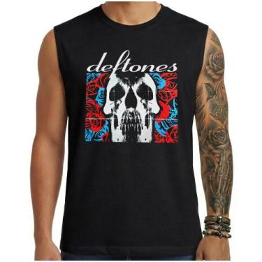 Imagem de Camiseta regata masculina - Deftones - DASANTIGAS, Preto, Preto, P