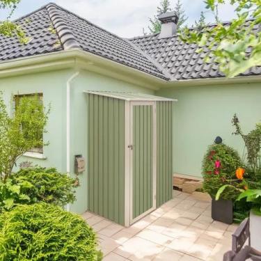 Imagem de Casa Container Aco Galvanizado 143x89x186 Cm Verde-claro - Brazil Home