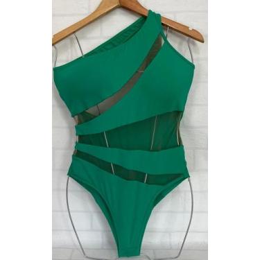 Imagem de Maiô Nula Manga 3 Cores com Tule Feminino Degradê e Liso Poliamida Alt