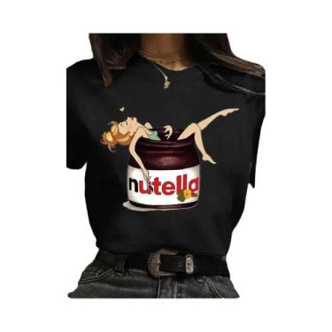 Imagem de Camiseta Feminina Com Estampa Nutella, Anos 90, Harajuku, Kawaii, Dese