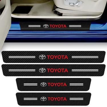 Imagem de Kit Adesivo Soleira de Porta para Carro Dianteiro e Traseiro Kit 4 Peças Compatível com...