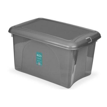 Imagem de Caixa Plastica Organizadora 16,6 Litros - Plasvale Eco Cinza
