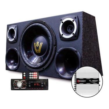 Imagem de Caixa Som Trio Dupla Completa Radio Bluetooth Taramps Tl1500 - Oesteso