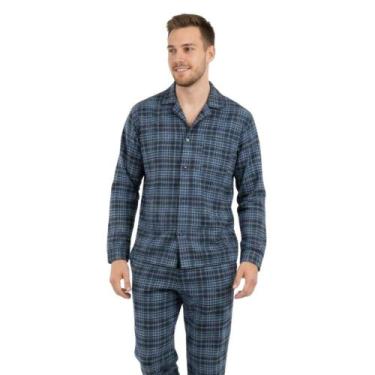 Imagem de Pijama Masculino Longo Sepie 010C Flanela - Azul, Azul, M