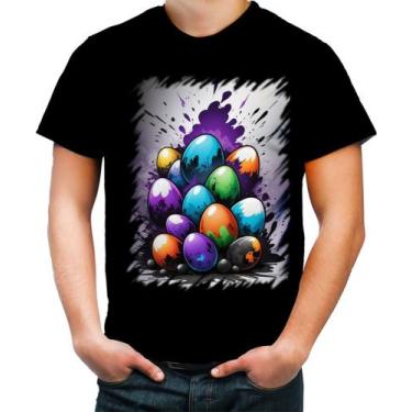 Imagem de Camiseta Colorida de Ovos de Páscoa Artísticos 9 - Kasubeck Store®, IN