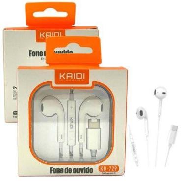 Imagem de Fone de Ouvido Com Microfone Tipo-C Kaidi KD-729 Branco