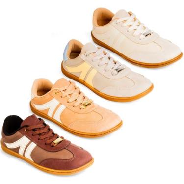 Imagem de Tênis Moleca Feminino Tendência Retrô Confortável 5605472, Amarelo, 35