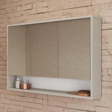 Imagem de Armário Aéreo Banheiro com Espelho 90 Bari Arenas - Art in Móveis