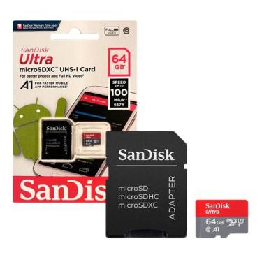 Imagem de Cartão de Memoria 64Gb Micro Sd Cl10 100mb/s Ultra SDSQUAR-064G-GN6MN 