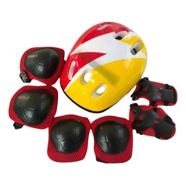 Imagem de Kit Proteção Infantil Capacete + Acessórios - Rad7, Amarelo
