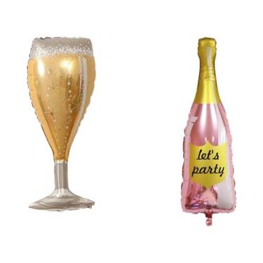 Imagem de Copos De Champanhe Em Ouro Rosé, Balões De Vinho, 4pcs Balões De Papel