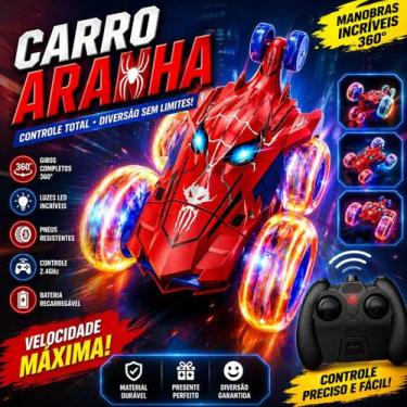 Imagem de Carro Controle Remoto Acrobático 360 Graus Com Luzes Led E Rodas Girat