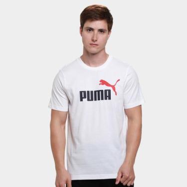 Imagem de Camiseta Puma 2 Color No. 1 Logo Masculina, Branco, Verde, P