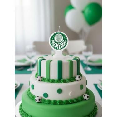 Imagem de Vela Tema Palmeiras Aniversário Festa Futebol - Crgfestas