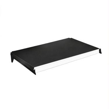 Imagem de Bandeja Prateleira 40x91 Para Gôndolas New Plus Preta Com Porta Etiquetas Branco - Sa G...