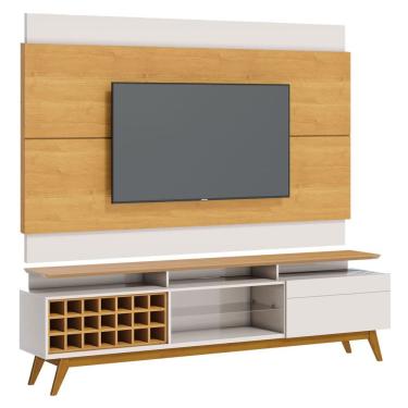 Imagem de Rack Com Painel Classic +ad 2.2 Com Led Nature Com Off White - Imcal Móveis
