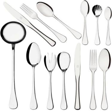 Imagem de Faqueiro Hercules Inox 101 Pçs Eclipse Jogo Talheres Liso Completo Lux