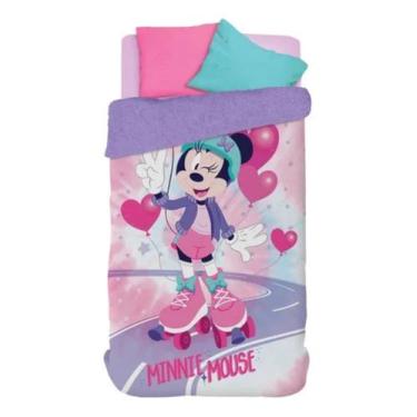 Imagem de Edredom Infantil Solteiro C/ Sherpa Estampa Minnie 150x220 - Lepper