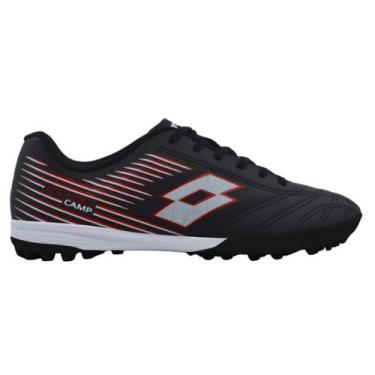 Imagem de Chuteira society lotto original futebol juvenil adulto, Preto, Vermelh