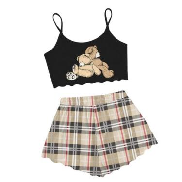 Imagem de Pijama Feminino Curto Sexy Estampado Personagem Verão Alça - Isysser, 