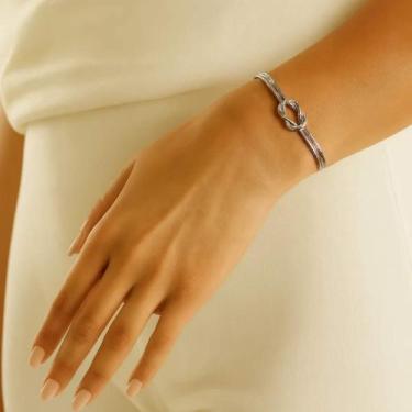 Imagem de Bracelete Feminino Nó - Banhado em Ouro 18k - Tri Gata Semijoias, Prat
