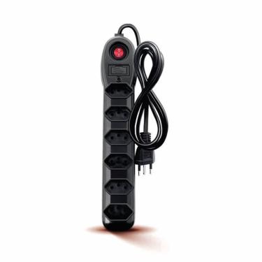Imagem de Filtro de Linha Megatron Circuit Breaker, 6 Tomadas, Preto