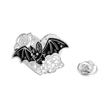 Imagem de Conjunto De Broches De Morcego Preto Para Halloween, 4 Peças, Pins De 