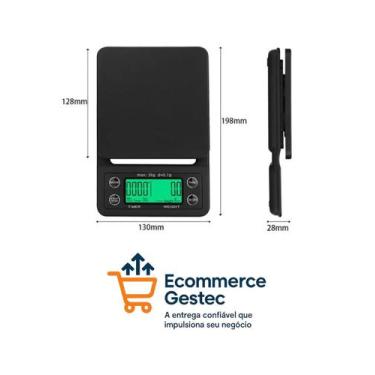 Imagem de Balança Digital Café 3.0kg / 0.1g C/ Cronômetro P/ Barista