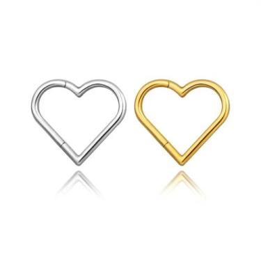 Imagem de Piercing Coração Clicker Titânio G23 Ouro PVD 8mm Cor:Dourado - Pierci