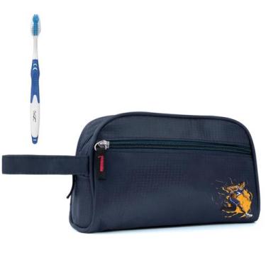 Imagem de Nécessaire Executiva Nylon Impermeável Azul Estampada - Mormino