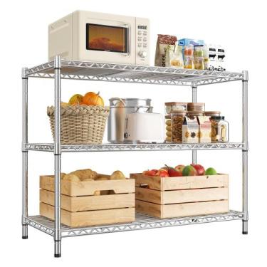 Imagem de Estante Metálica DurayLoly 91x36x89 cm, 3 Prateleiras, Cromada