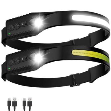 Imagem de Lanterna de Cabeça Recarregável Nessciera 2 Unidades 400 Lúmens USB-C