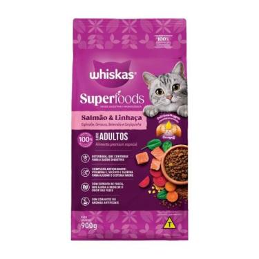 Imagem de Ração para Gatos Whiskas Superfoods Adulto Salmão e Linhaça 900g