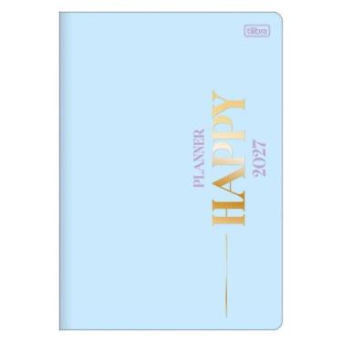 Imagem de Agenda Planner Happy 2027 Grampeado 20 Folhas Azul - Tilibra - Tendtud