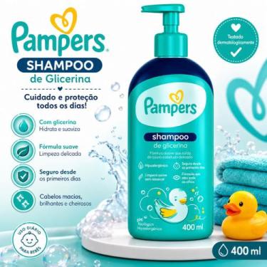 Imagem de Shampoo Pampers de Glicerina 400ml Infantil Hipoalergênico Limpeza Sua