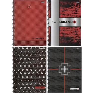 Imagem de Caderno São Domingos Swissbrand 96 Folhas Capa Dura Espiral com Pauta Colorido