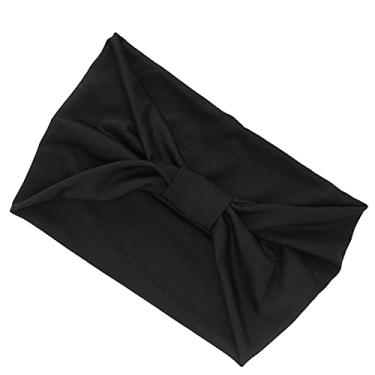 Imagem de Bandanas torcidas, faixas elásticas largas de tecido antiderrapante para acessórios de cabelo para meninas, para ioga, corrida, caminhada, ciclismo (preto)