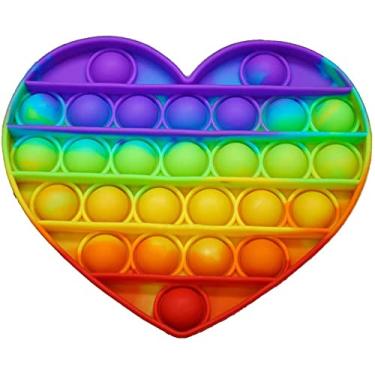 Imagem de Pop It Brinquedos pais-filhos para Colorido adultos e crianças - Brinquedo Sensorial Anti Stress e Ansiedade (coração colorido)