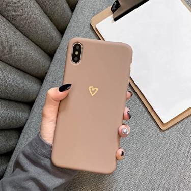 Imagem de Capa de telefone de silicone macio coração fashion para samsung a32 a51 a31 a40 a41 a50s a50 a70 a71 a52 a72 a20 a82 a30 a22, marrom, para a7 2018 a750