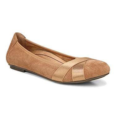 Imagem de Vionic Sapatilha feminina Spark Maria Ballet com suporte de camurça que inclui conforto de três zonas com suporte ortopédico para arco da palmilha, ajuste médio e largo, Caramelo, 7
