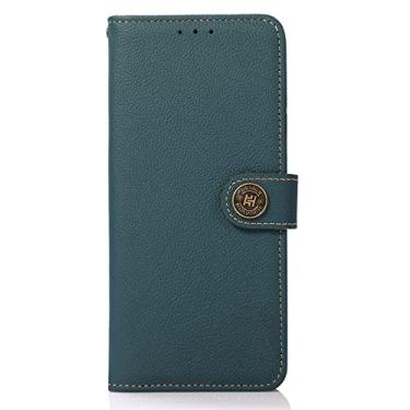 Imagem de Capa carteira para Google Pixel 6/6 Pro, capa de couro legítimo premium com compartimento para cartão e suporte magnético integrado capa de telefone TPU macio, verde, 6 Pro 17 cm