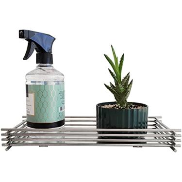 Imagem de Bandeja de Vidro para Decoração Retangular Espelhada Lavabo Cromado