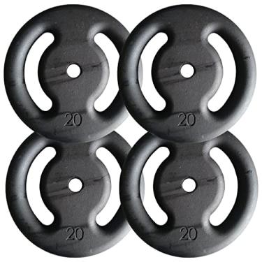 Imagem de Kit Com 04 Anilhas De Ferro Fundido De 20kg