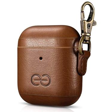 Imagem de Capa Dreem Om com Chaveiro Compatível com AirPods 1 & 2, Case Protetor em Peça Única com Casca Rígida e Couro Vegano de Luxo