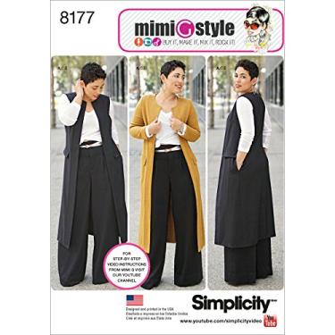 Imagem de Simplicity Colete ou jaqueta 8177 Plus Size e padrão de costura superior para mulheres por Mimi G Style Sizes AA (10-18).